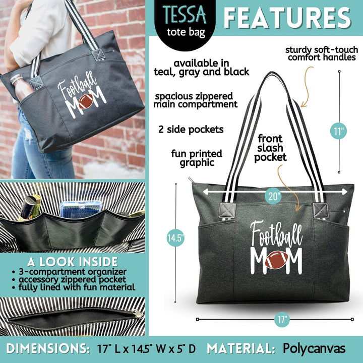 Tote Bags for Basketball, Baseball, Football and Soccer Moms