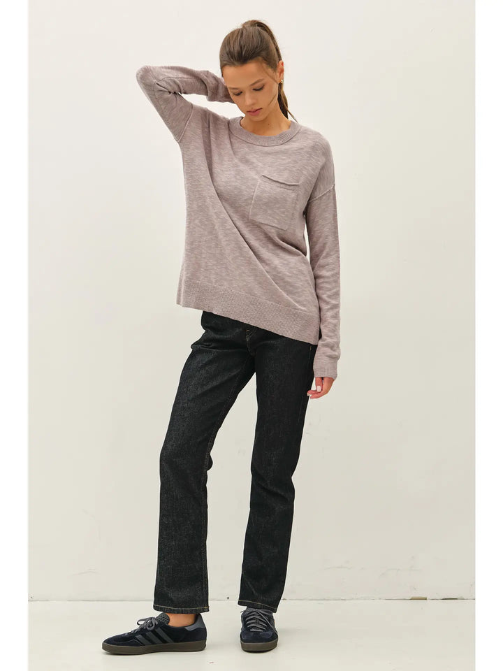 Slub Yarn Round Neck Sweater