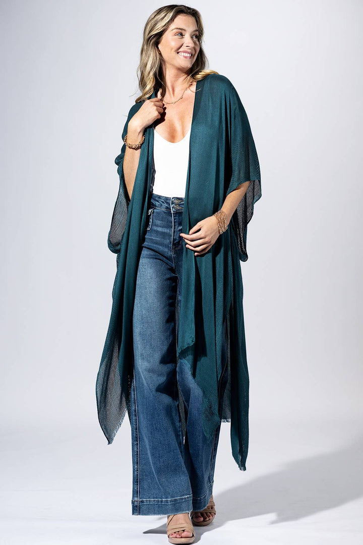 Deep Teal Flow Kimono