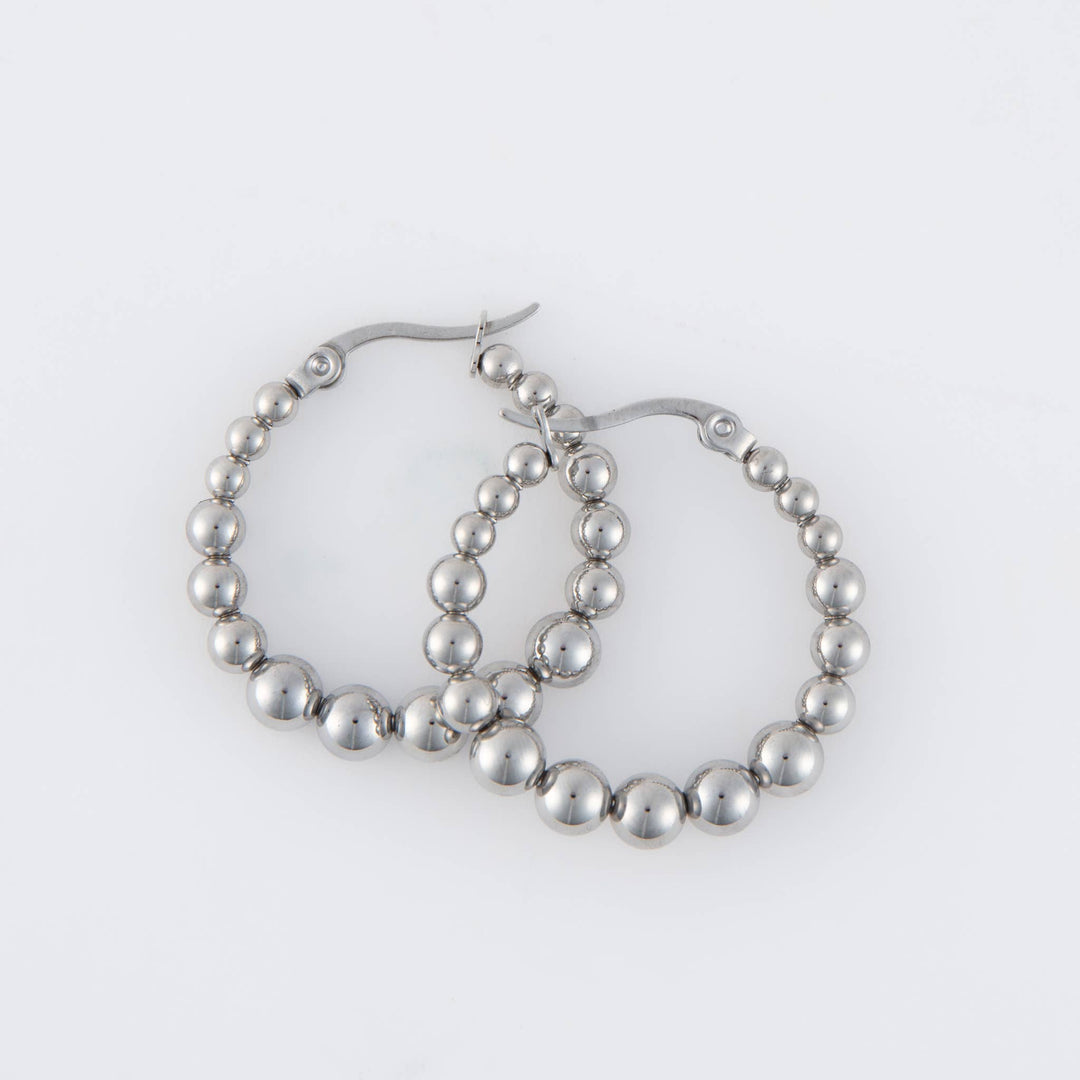 Waterproof Earrings Narelle Bubble Hoops in 18K Gold + Steel