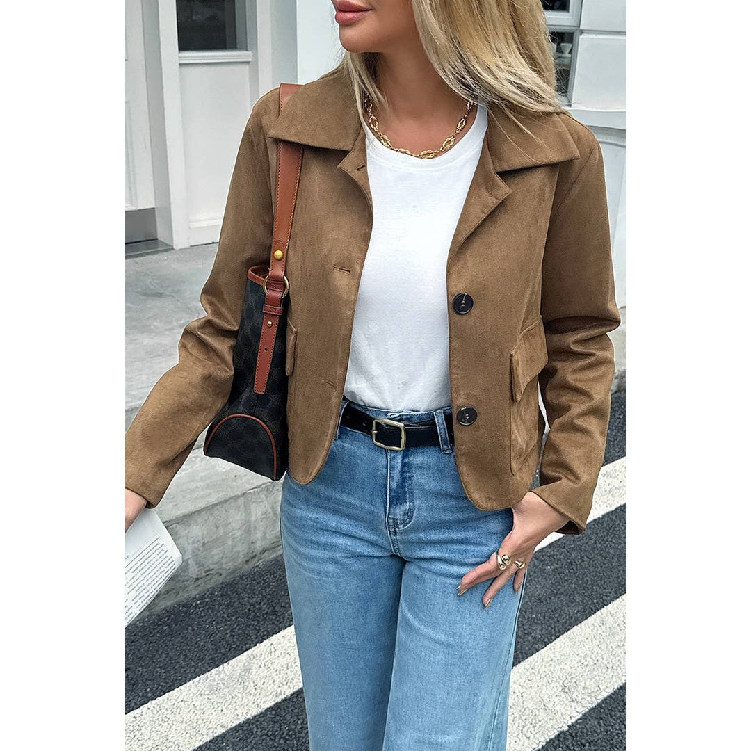 Faux Suede Leather Jacket