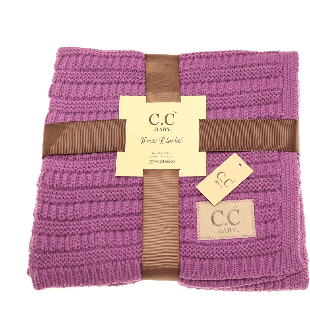 BABY C.C Solid Ribbed Knit Blanket