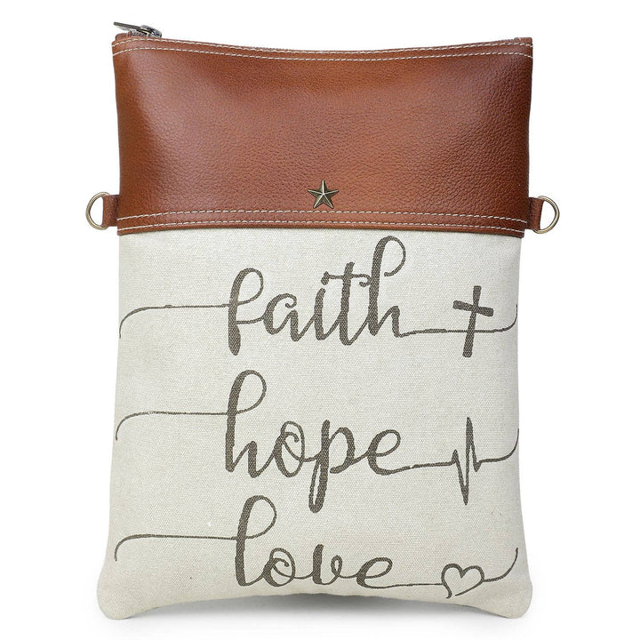 Canvas & Leather Women's Crossbody - Silver/Rosy Brown