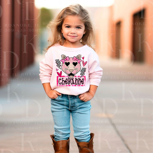 Personalized leopard heart shirt