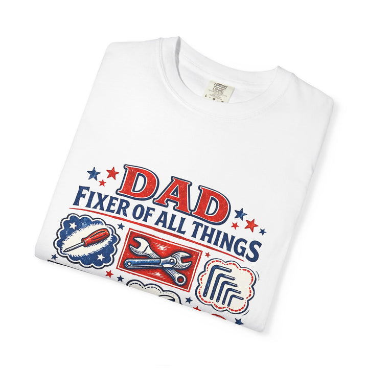 Dad Fixer of All Things T-Shirt — Patriotic Tool Icons Father’s Day Tee