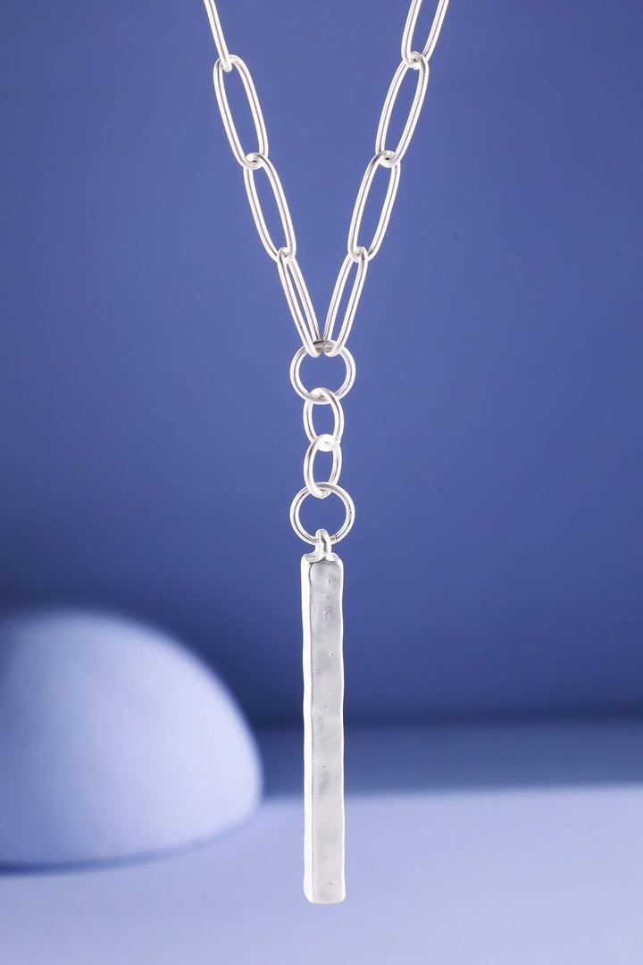 Paperclip Lariat Bar Necklace