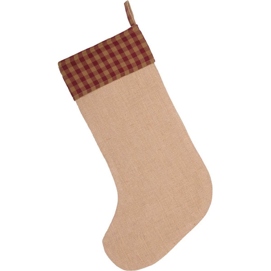 Burgundy Check Jute Stocking