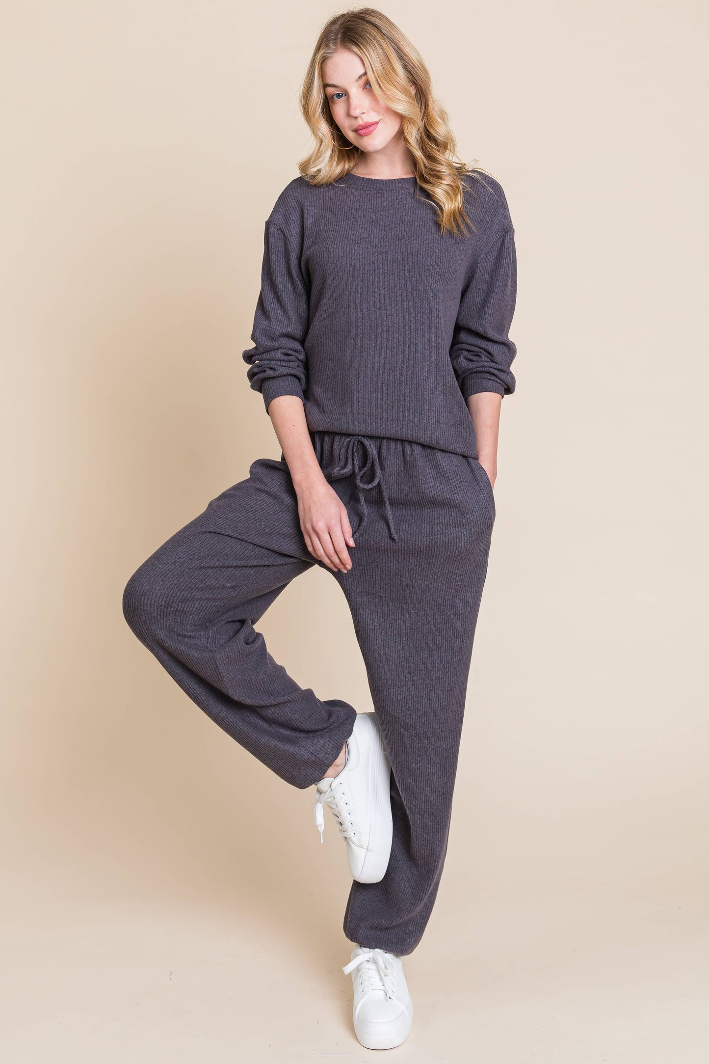 Ribbed Casual Loungewear Set