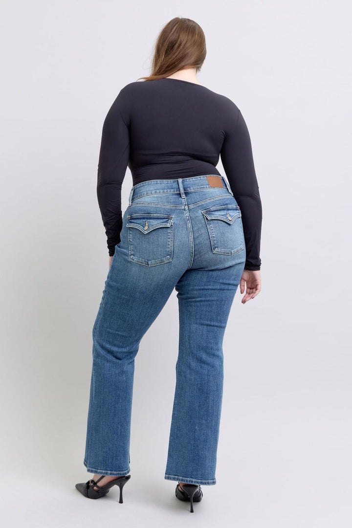 HW Double Button Tinted Flare Judy Blue 82630