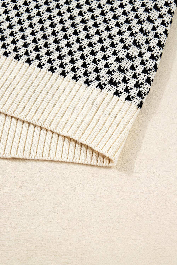 Black/White Lantern Sleeve Sweater