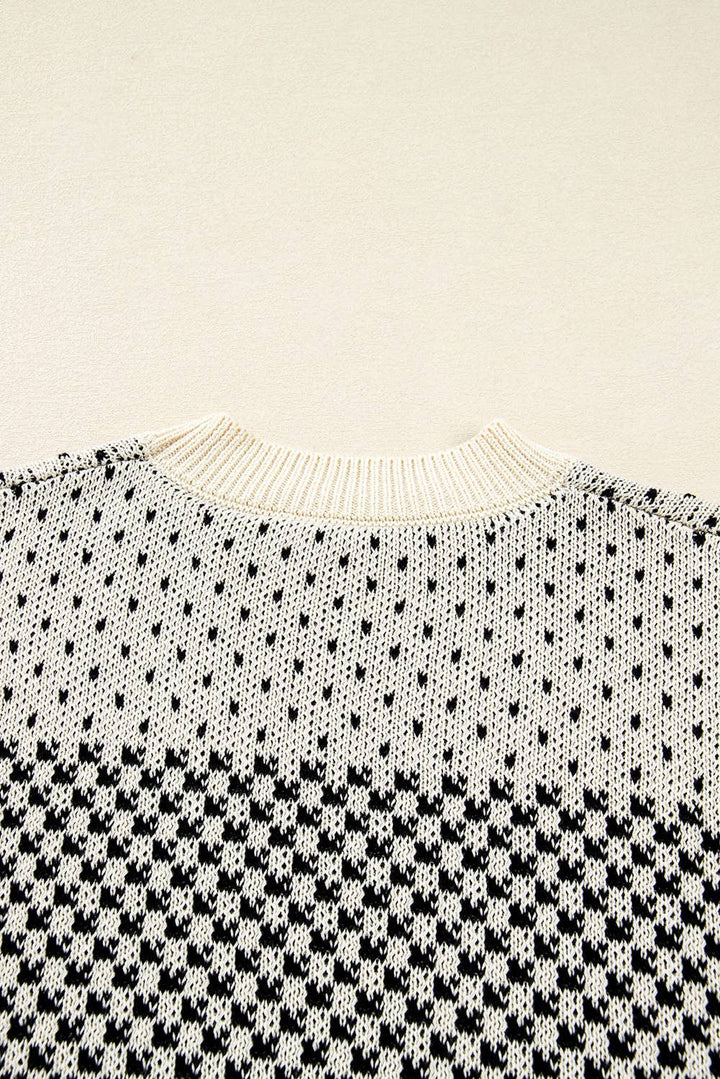 Black/White Lantern Sleeve Sweater