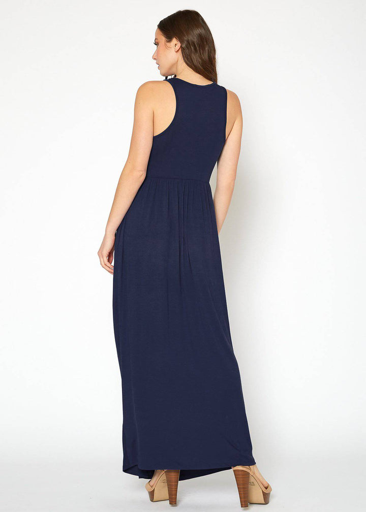 Bellatrix Women's Sleeveless Pleated Maxi Dress
