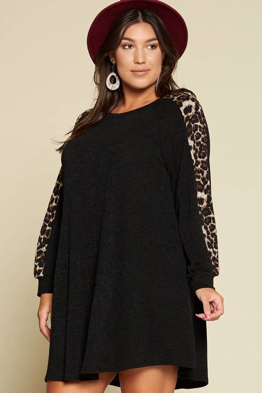 Animal Sleeve Knit Dress