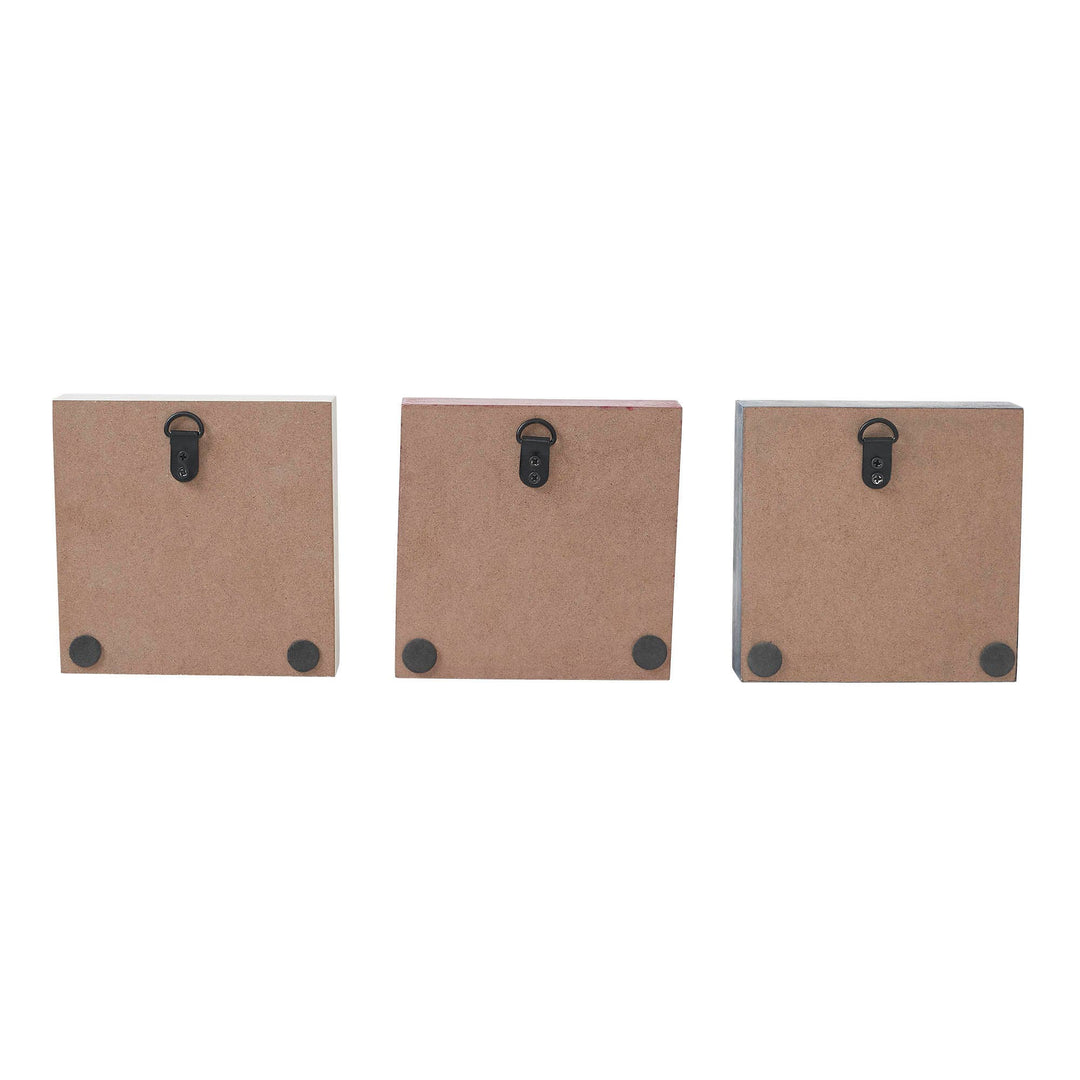 RWB Star Block Signs Set of 3