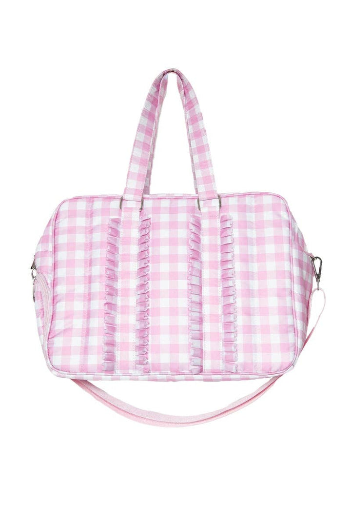 Light Pink Checkered Women's Duffle Bag