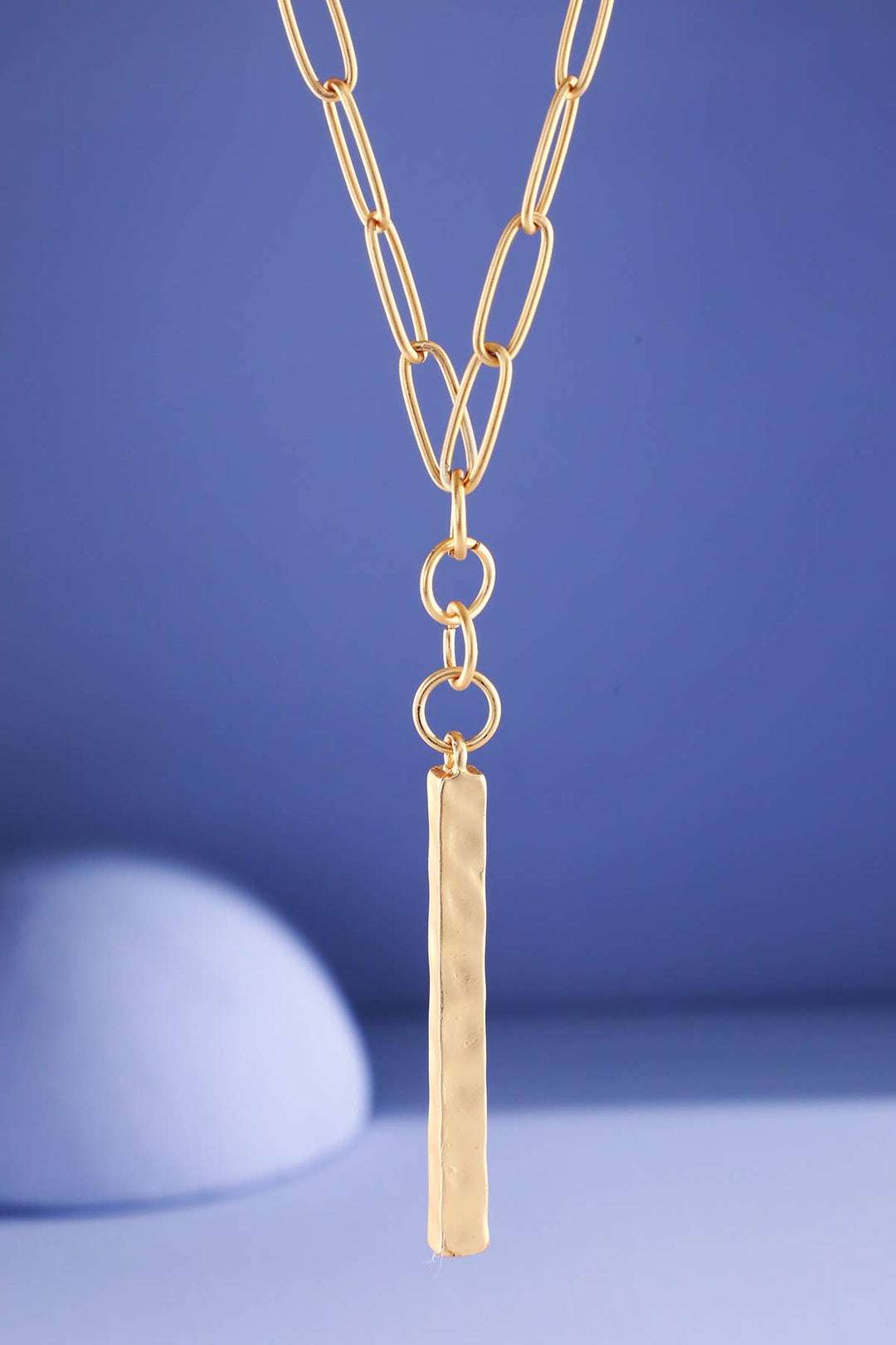 Paperclip Lariat Bar Necklace