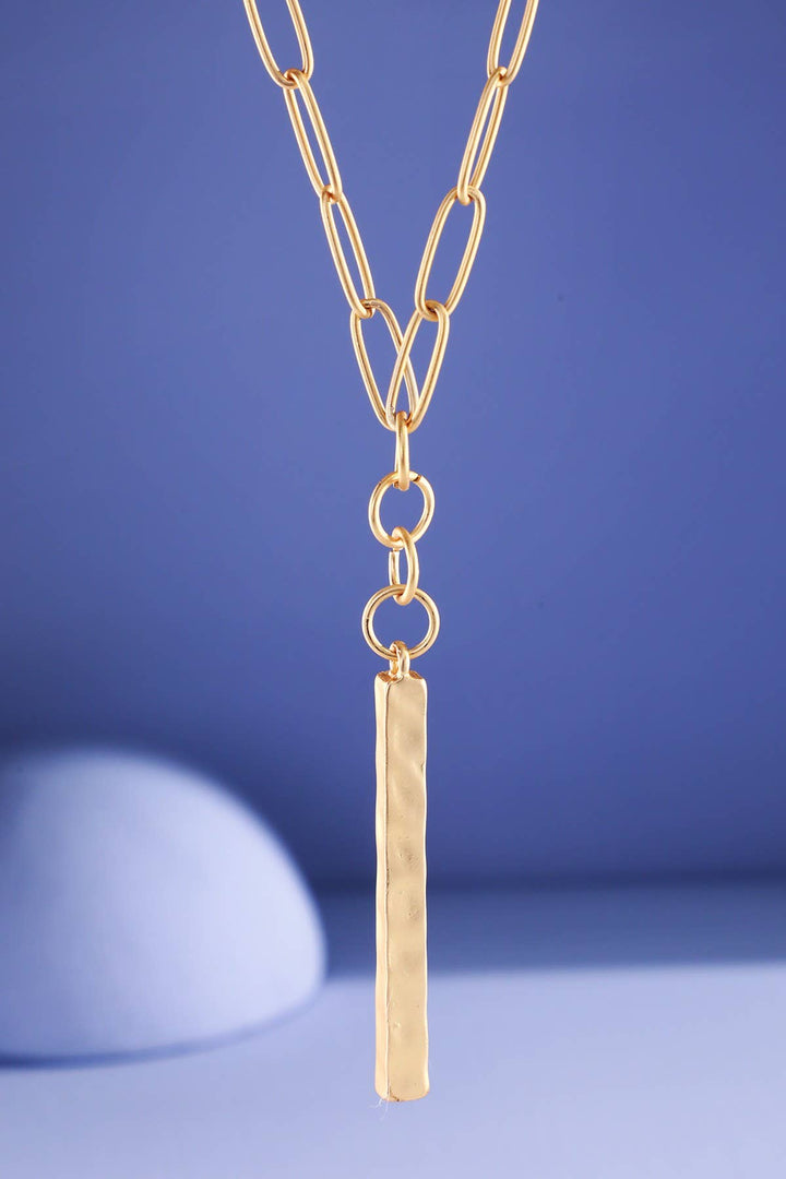 Paperclip Lariat Bar Necklace