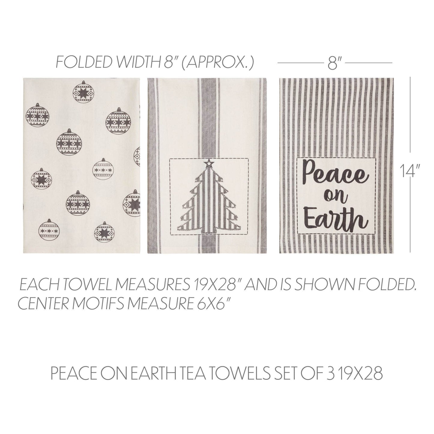 Grace Peace on Earth Tea Towel Set of 3 19x28