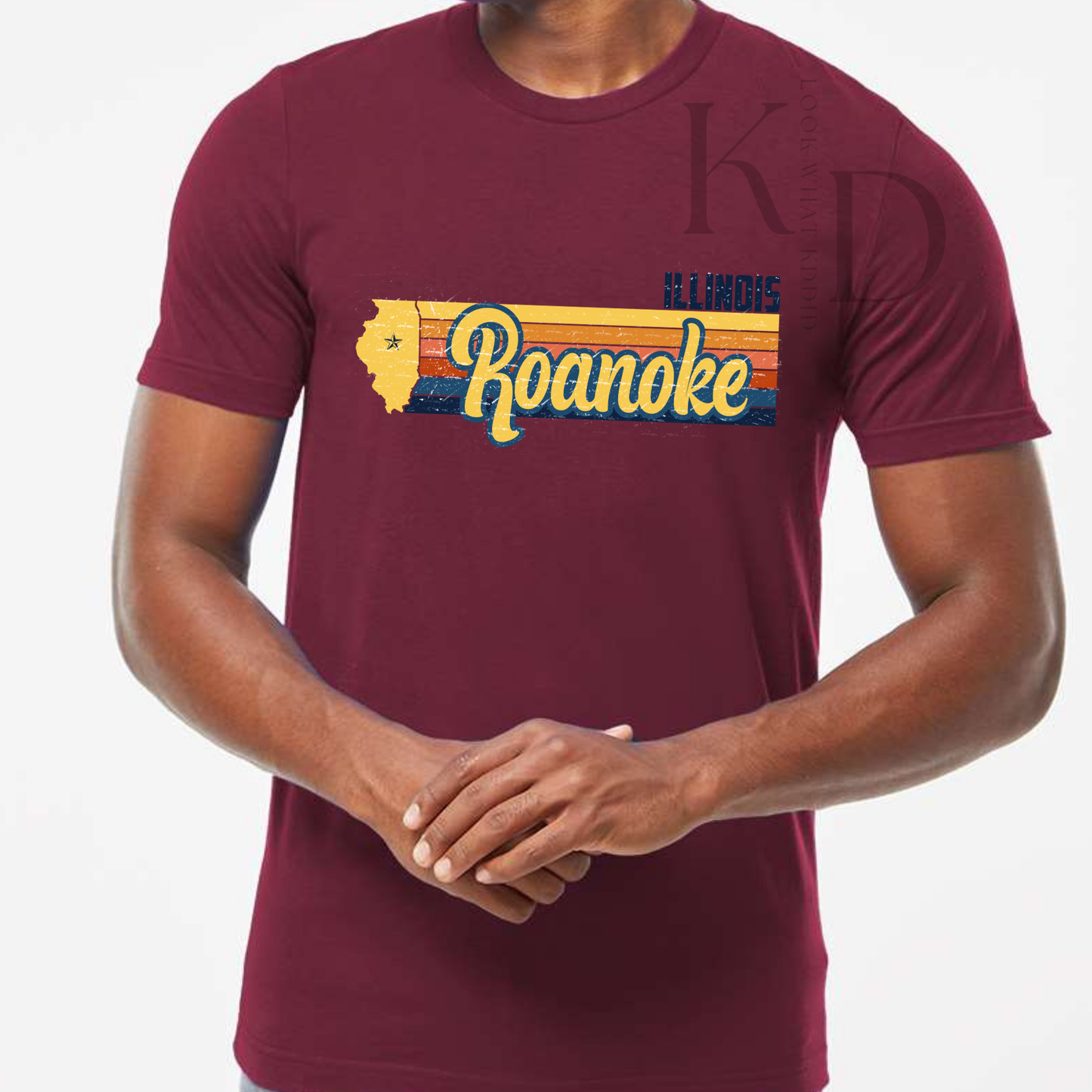 Roanoke Striped With State Outline T-shirt