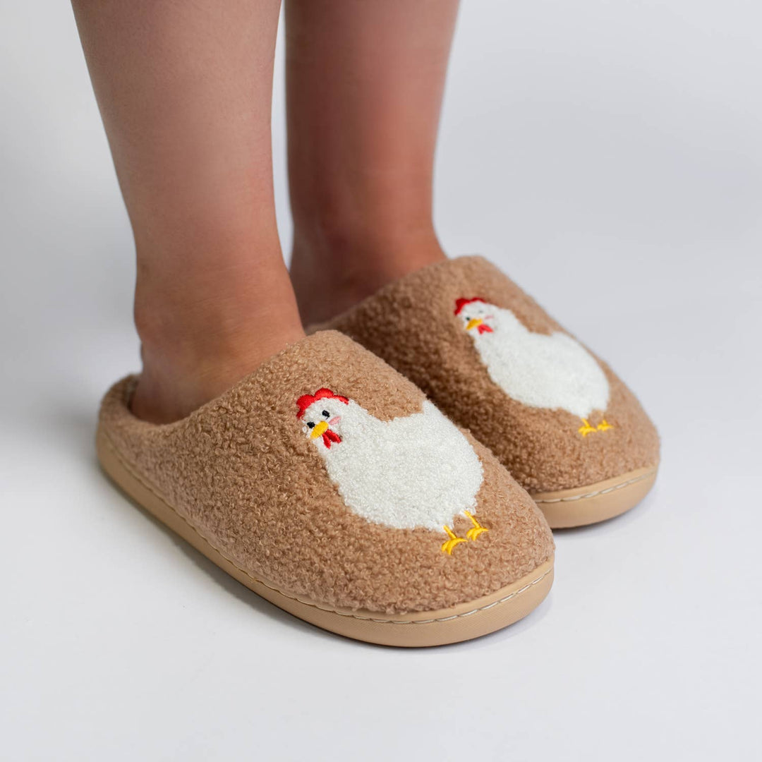 Brown Chicken Slippers