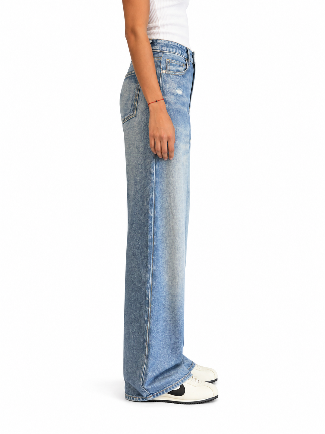 Illusion Denim Wide Leg Pant