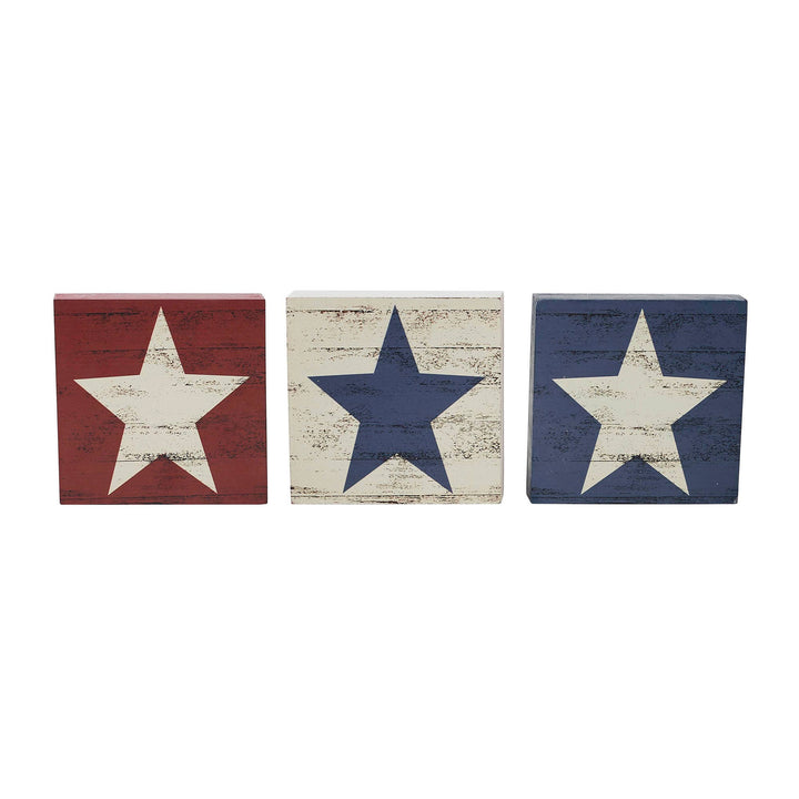 RWB Star Block Signs Set of 3