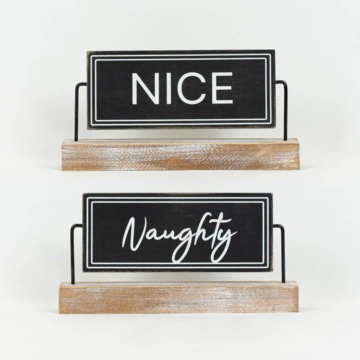 Naughty/Nice reversible sign