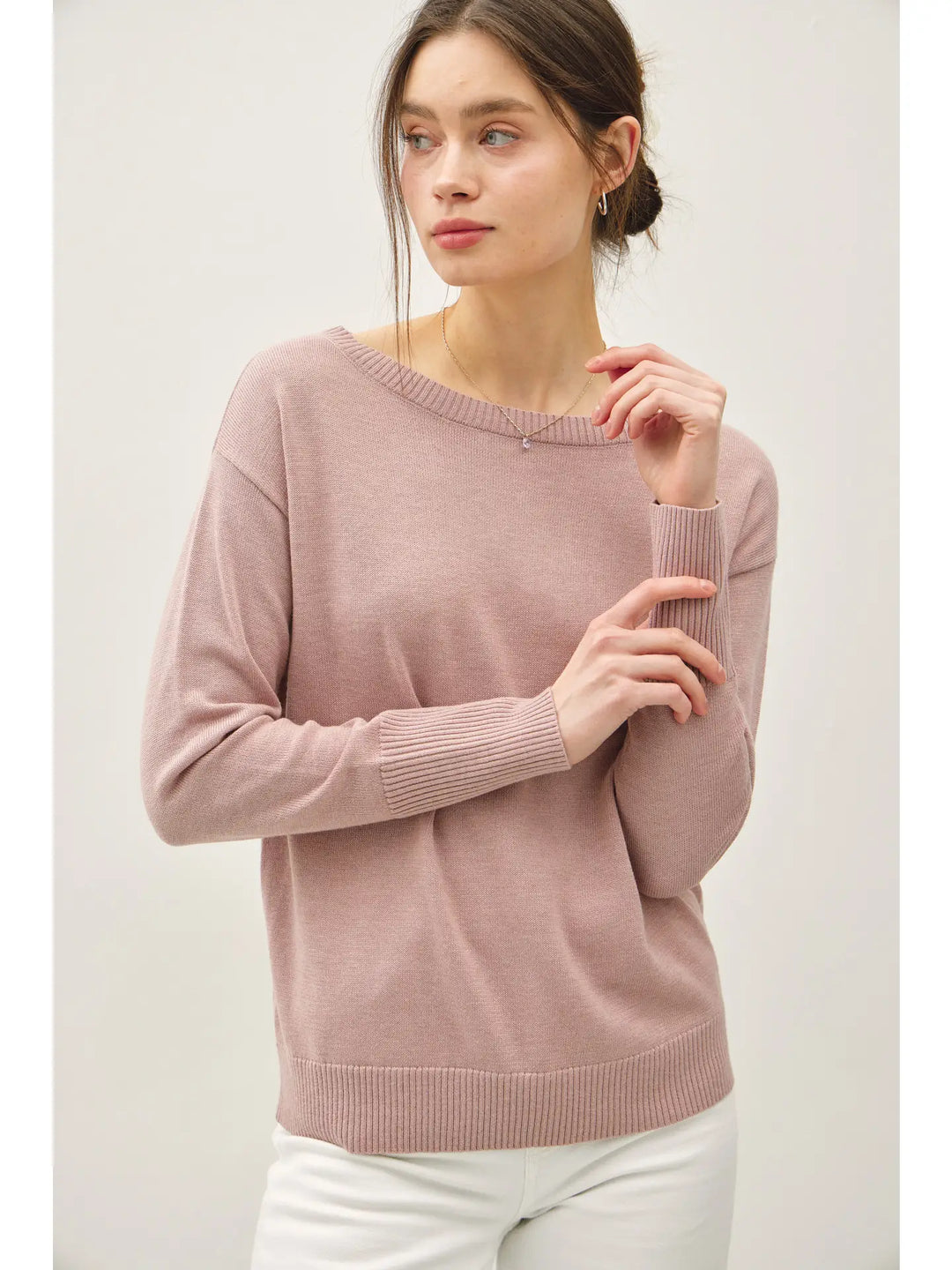 Boat neck sweater
