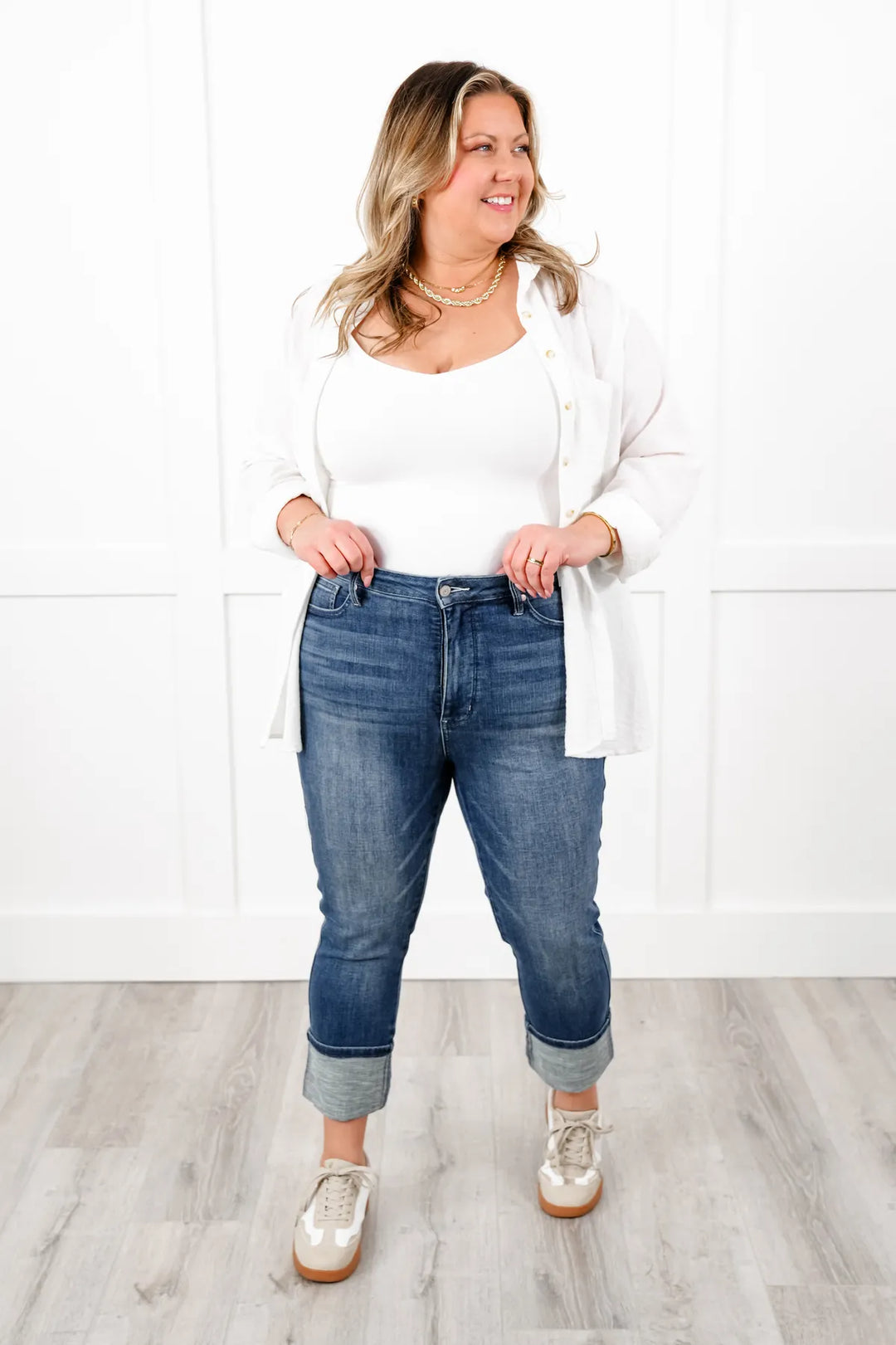 High Rise-Tummy Control Cuffed Capri Jeans Judy Blue 72118PL