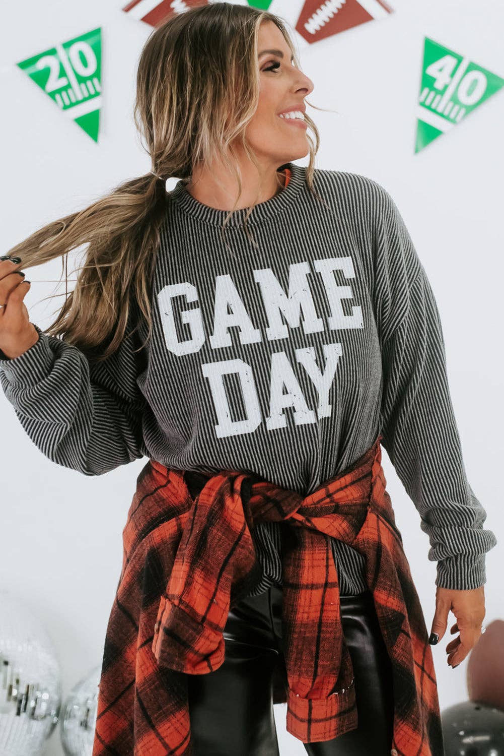 Corded GAME DAY Graphic Top