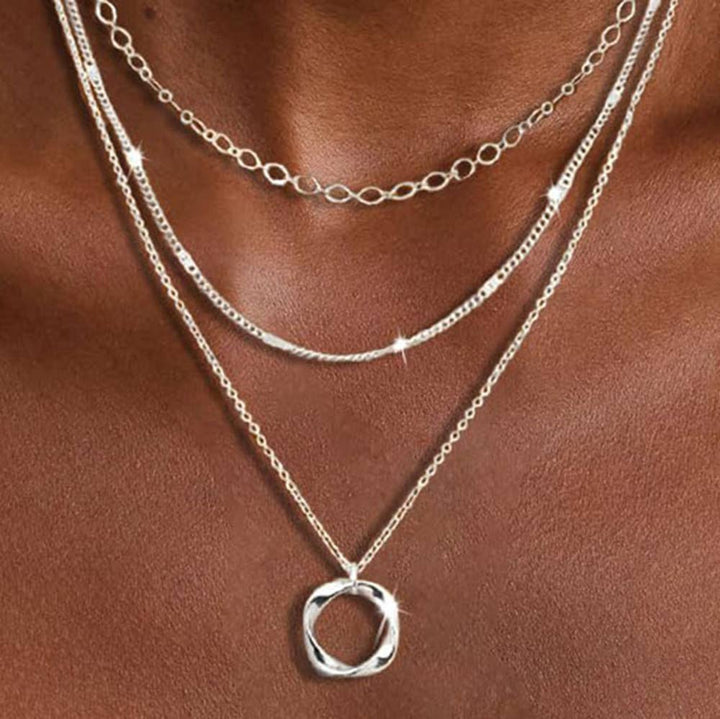 Electroplated Copper Triple Layered Necklace
