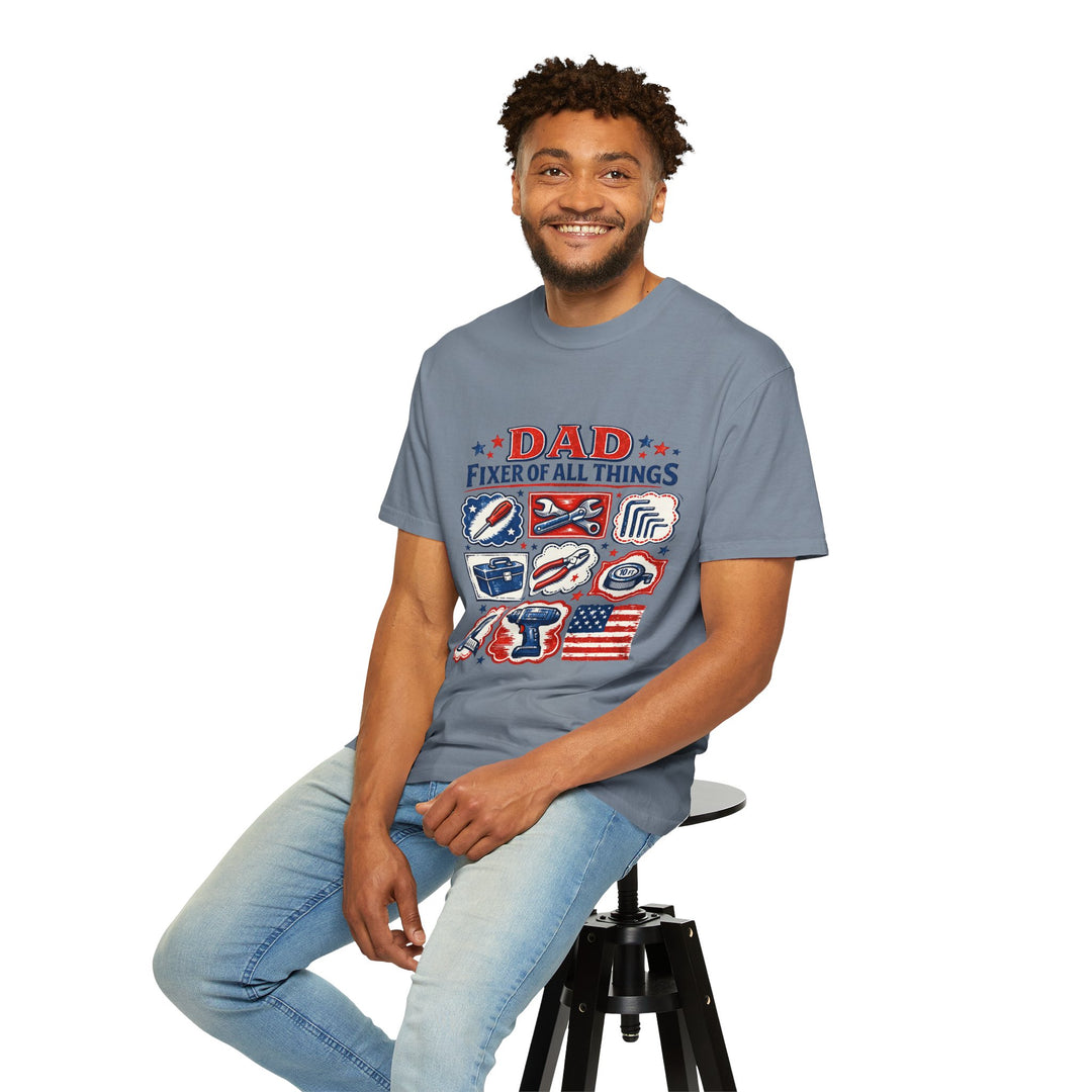 Dad Fixer of All Things T-Shirt — Patriotic Tool Icons Father’s Day Tee