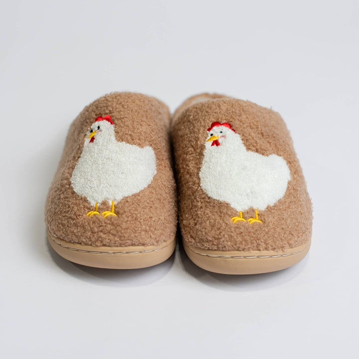 Brown Chicken Slippers