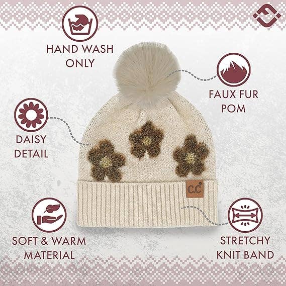 Pom Beanie Daisy - Beige