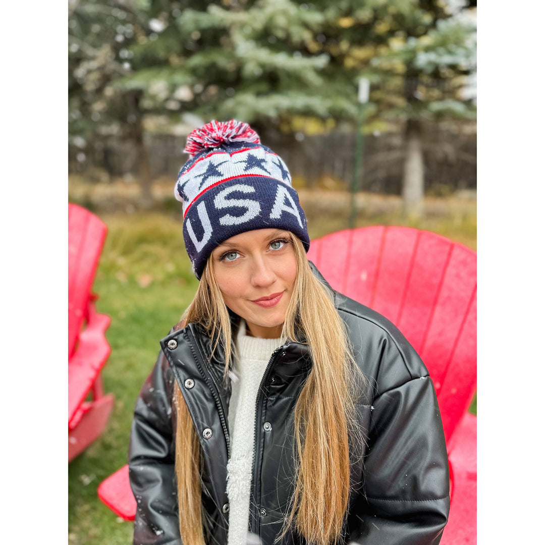 USA Knit Pom C.C Beanie
