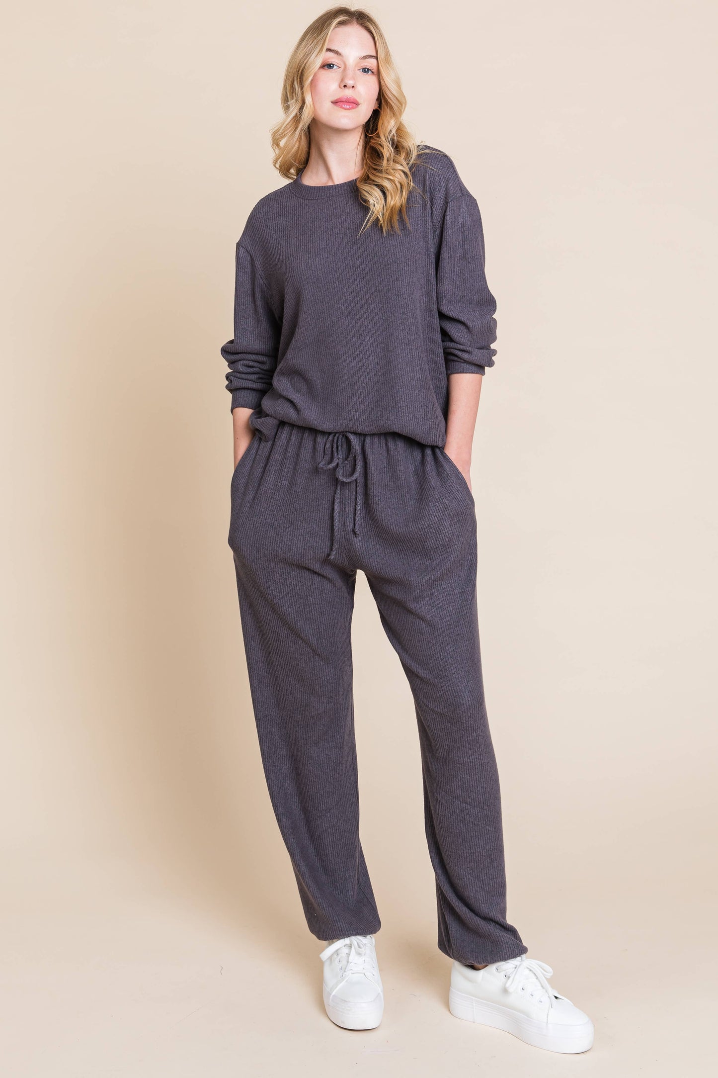 Ribbed Casual Loungewear Set