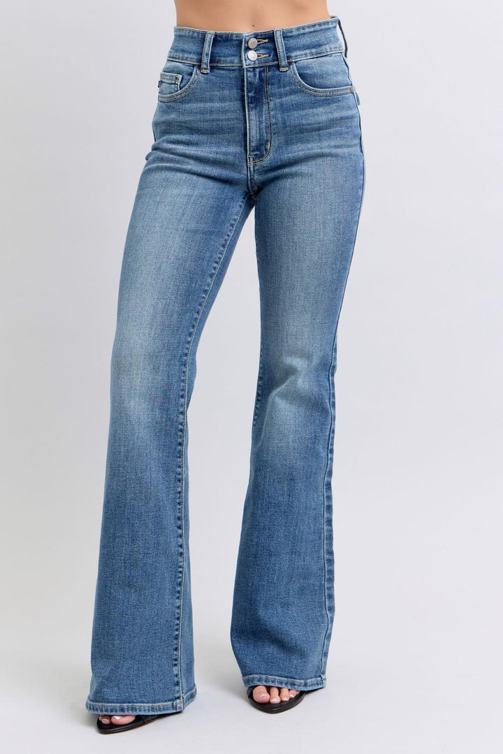 HW Double Button Tinted Flare Judy Blue 82630