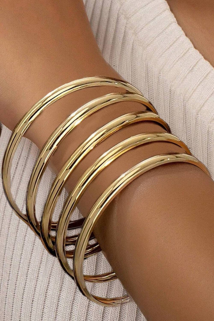Gold Multi Layer Bangle Bracelet