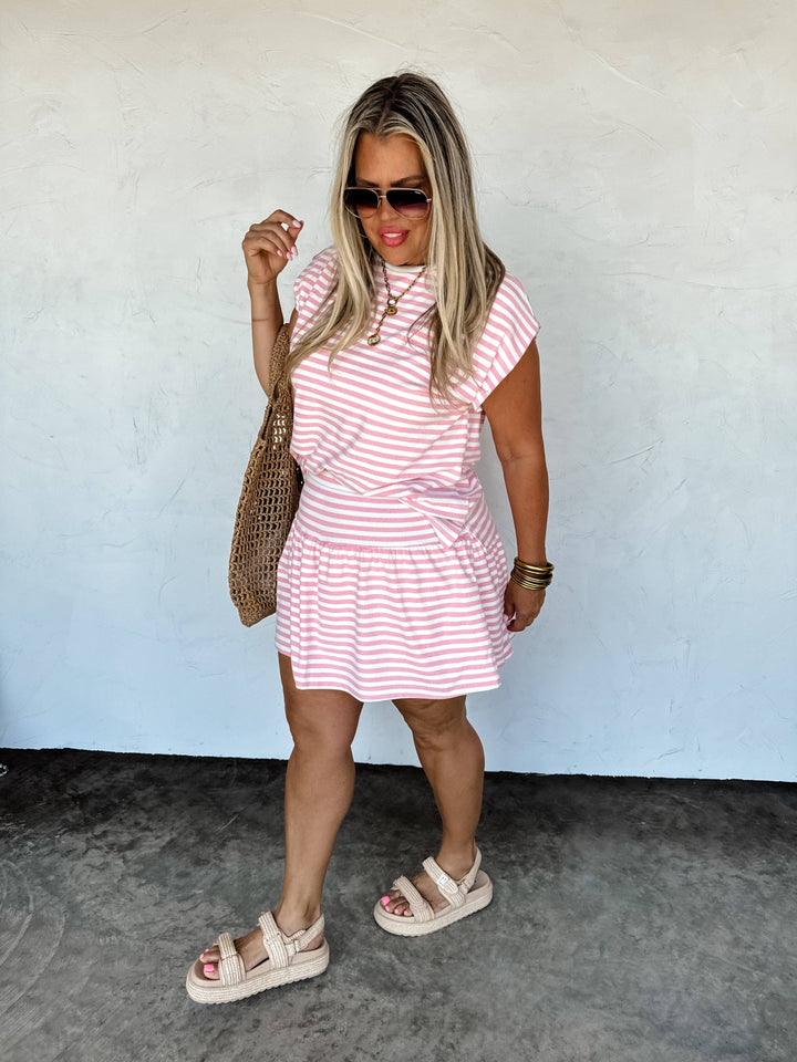COASTAL STRIPES SKORT SET