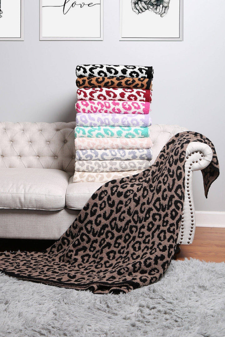 Lux Leopard Print Throw Blanket