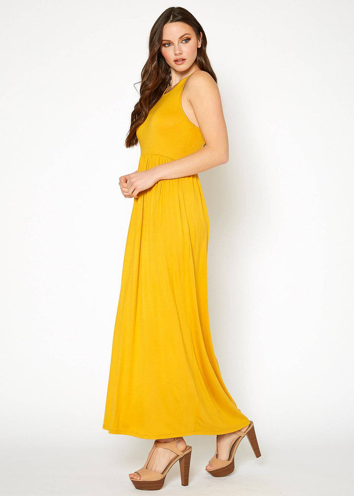 Bellatrix Women's Sleeveless Pleated Maxi Dress