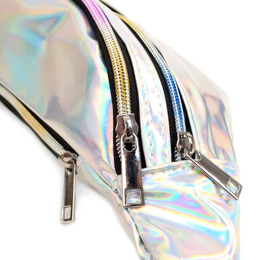 Silver Iridescent Holographic Waist Fanny Pack