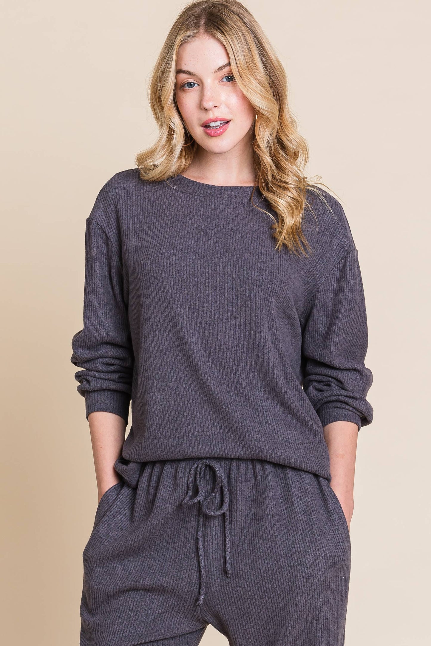 Ribbed Casual Loungewear Set