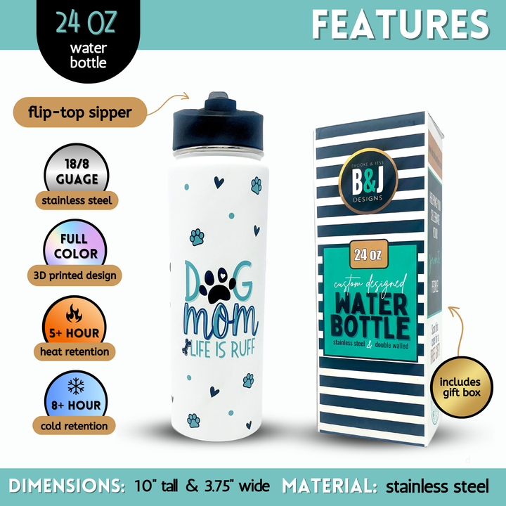 Stainless Steel Insulated Dog Mom and Enthusiast Tumblers