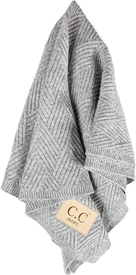 Baby Throw Blanket - Diagonal Basketweave