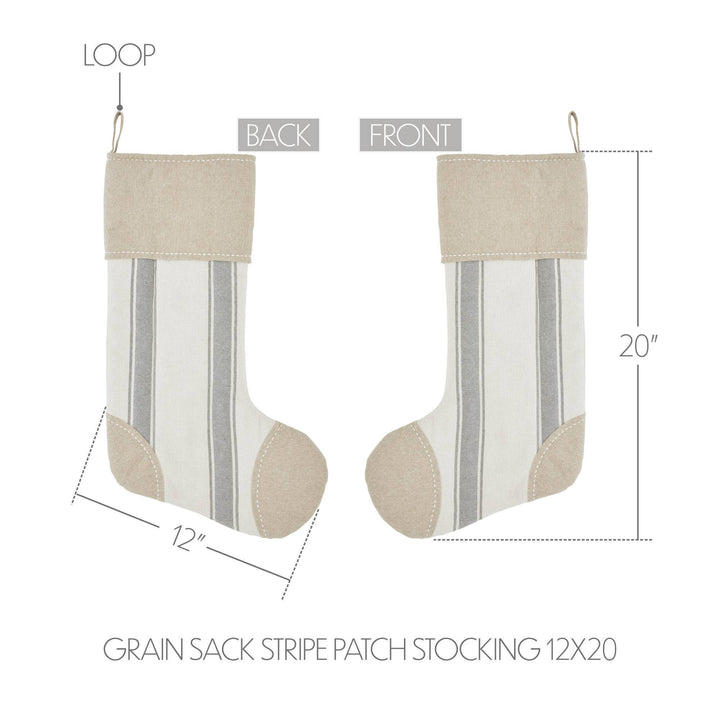 Grain Sack Stripe Patch Stocking