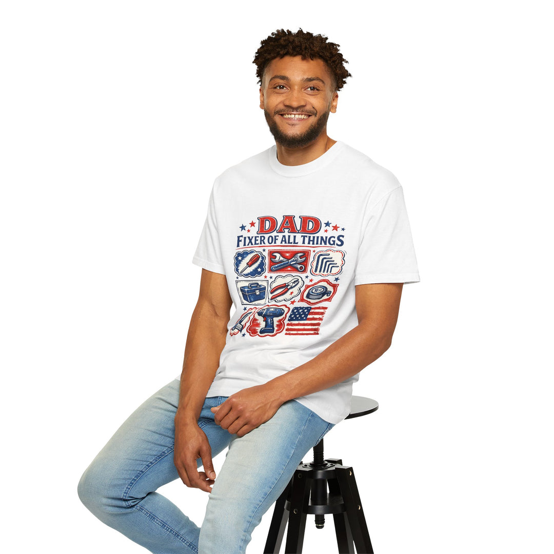 Dad Fixer of All Things T-Shirt — Patriotic Tool Icons Father’s Day Tee