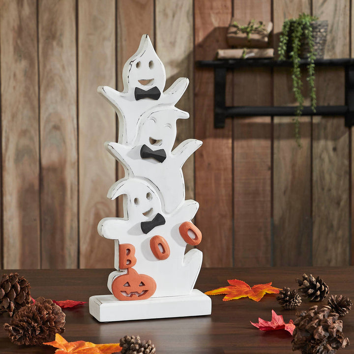 Ghost Stack BOO Wooden Figurine