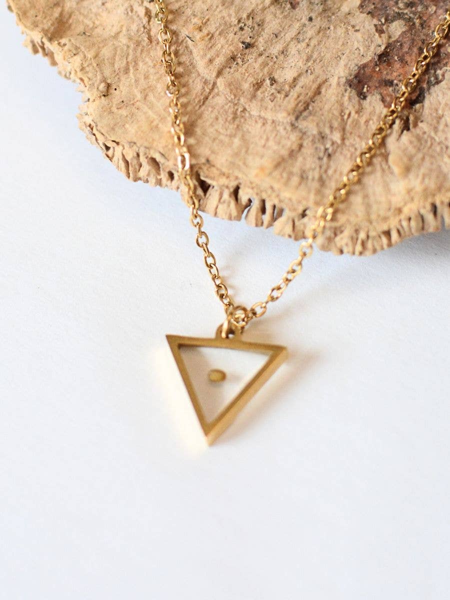 Mustard seed Triangle gold silver Scripture charm necklace