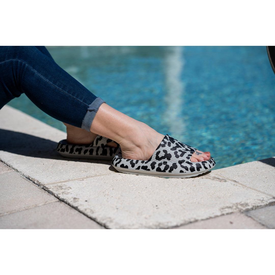 Gray Leopard Slides